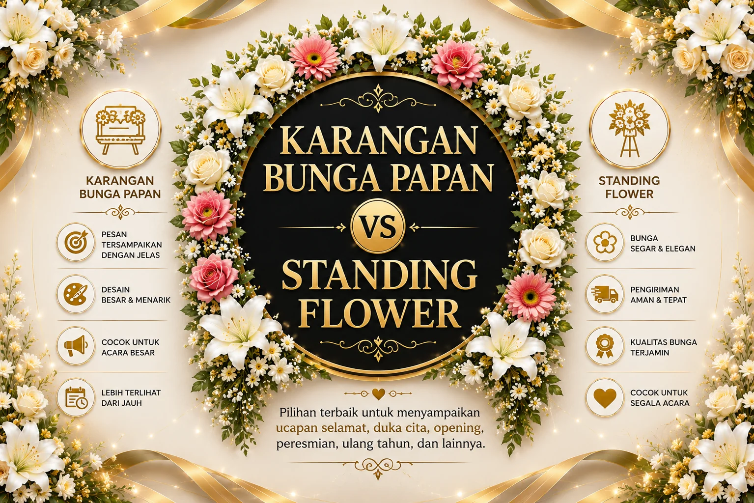 Perbedaan Karangan Bunga