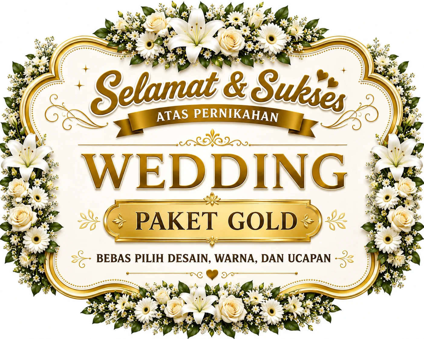 Happy Wedding Gold