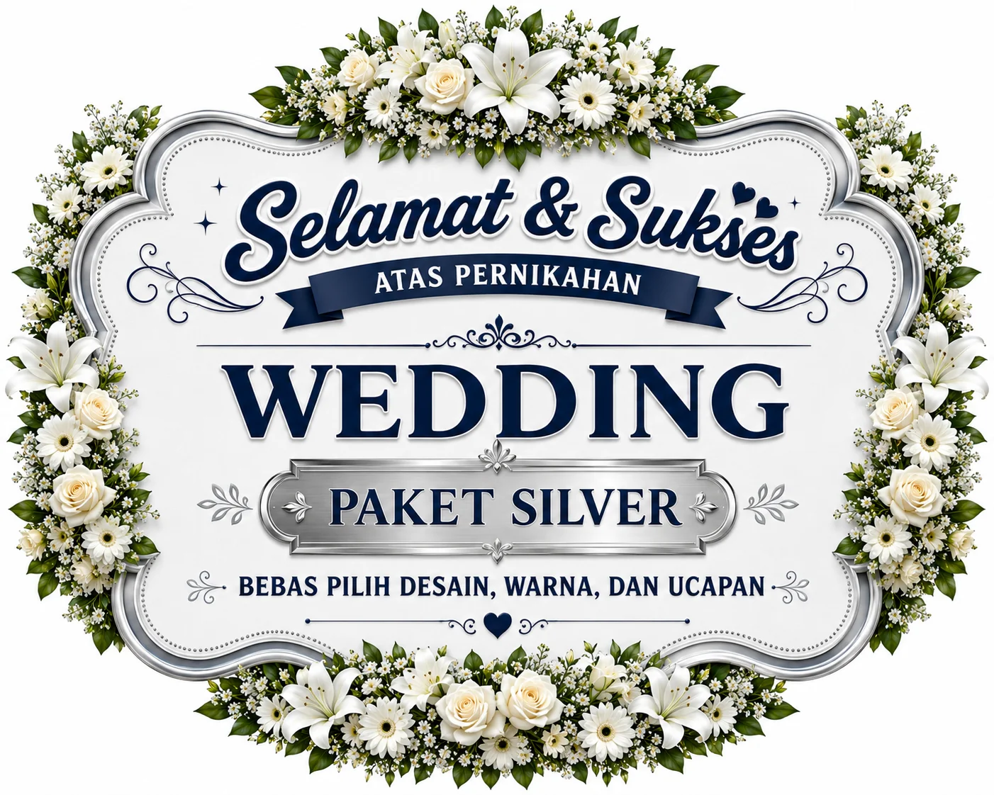 Happy Wedding Silver